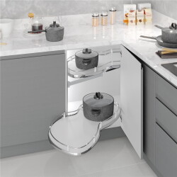 0Starax 3104 Chrome Blind Corner Swivel Table - Starax