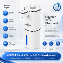 403834 Sensörlü Tezgahüstü Sıvı Sabun Dispenseri Beyaz - 6