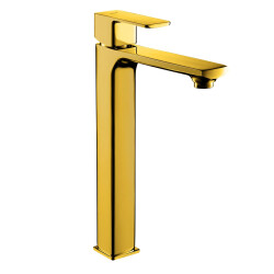 Adell Bloc Basin Mixer Matte Gold Long - 1