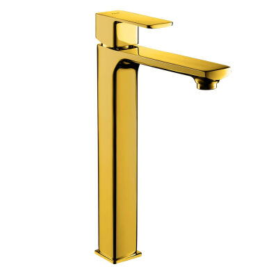 Adell Bloc Basin Mixer Matte Gold Long - 1