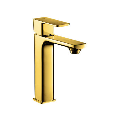 Adell Bloc Matte Gold Basin Mixer - 1