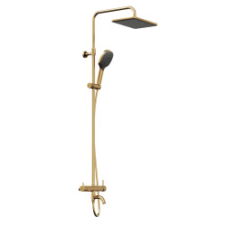Adell Rain Mode S 3 Çıkışlı Mat Gold Ankastre Duş Seti - Adell