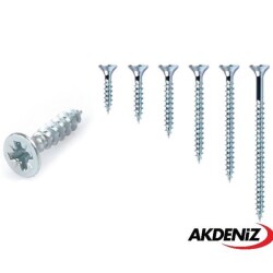 Akdeniz Chipboard Screw 4.0X25 Zinc 500 pcs - Akdeniz
