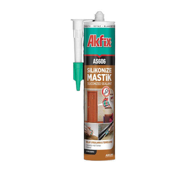 Akfix AS606 Silikonize Akrilik Mastik 500GR Kahverengi