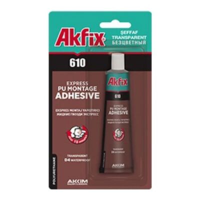Akfix 610 Şeffaf Ekspres Montaj Yapıştırıcı 50ML Tüp - 1