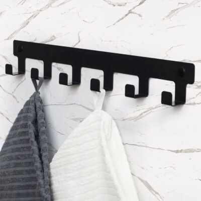 Akın Lüx 6-Hook Metal Wall Hanger Black - 2