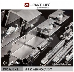 Albatur 8232 Gardırop Sürgü Mekanizması 100KG 2 Kapak Set - 6