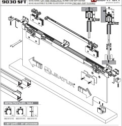 Albatur 9030 SFT Glass Door Sliding Mechanism Bidirectional 60kg - 3