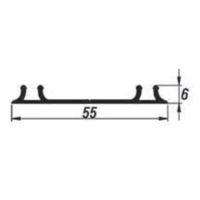 Albatur Aluminium Bottom Rail Profile 2 Mt 55Mm Matte Anodized - 1
