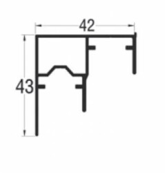 Albatur Aluminium Bottom Rail Profile 2.5Mt Matt Anodized (7225) - Albatur