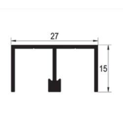 Albatur Aluminium Top Rail Profile 2 Mt Matte Anodized (7715) - 1