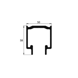 Albatur Aluminium Top Rail Profile 2 Mt Matte Anodized (9450) - Albatur