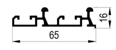 Albatur 7234 Alüminyum Üst Ray Mat Eloksal 2.5Mt - 1
