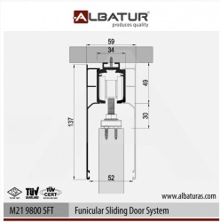 Albatur Door Sliding Mechanism 120Kg Adjustable Single - 6