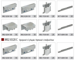 Albatur 8320 Gardırop Sürgü Mekanizması 100KG 3 Kapak - 2