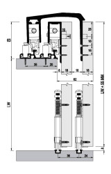 Albatur 8320 Gardırop Sürgü Mekanizması 100KG 3 Kapak - 3