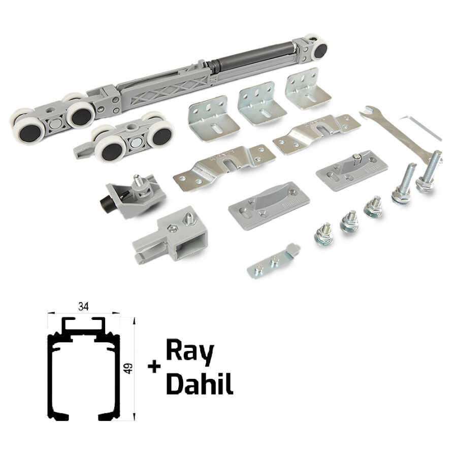 Albatur 9701 SFT Sürgü Kapı Mekanizması Set Box 120Kg