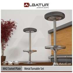 Albatur 0068 Metal TV Altlığı Döner Tabure 260x260 Rulmanlı - 3