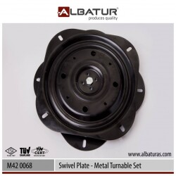 Albatur 0068 Metal TV Altlığı Döner Tabure 260x260 Rulmanlı - 4