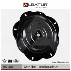 Albatur 0068 Metal TV Altlığı Döner Tabure 260x260 Rulmanlı - 5