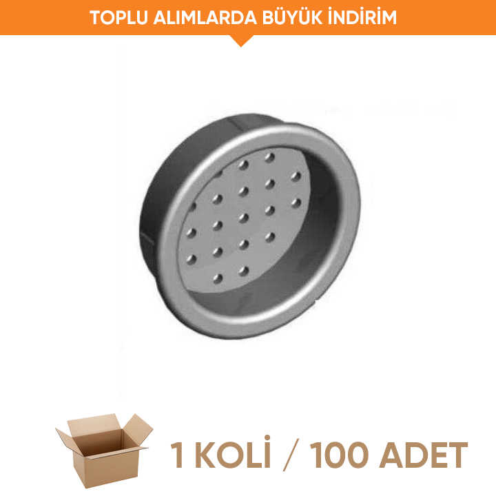 Albatur Plastik Havalandırma Menfezi Gri Q34mm (1 Koli - 100 Adet)