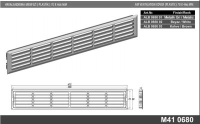 Albatur 0650 Plastik Menfez 70x466mm Metalik Gri - 2