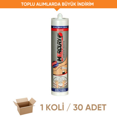 Apel Mercury Akrilik Beyaz Mastik 500 gr (1 Koli - 30 Adet) - 1