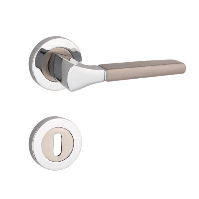 Arpat Arya Door Handle WC Aluminum Round Rose Satin Chrome - 1