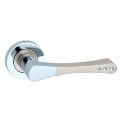 Arpat Door Handle Paris WC With Punched Round Rosette Chrome Satin - Arpat