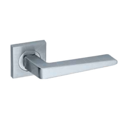 Arpat Porto Door Handle Aluminum Yale Square Rose Chrome Effect - 1