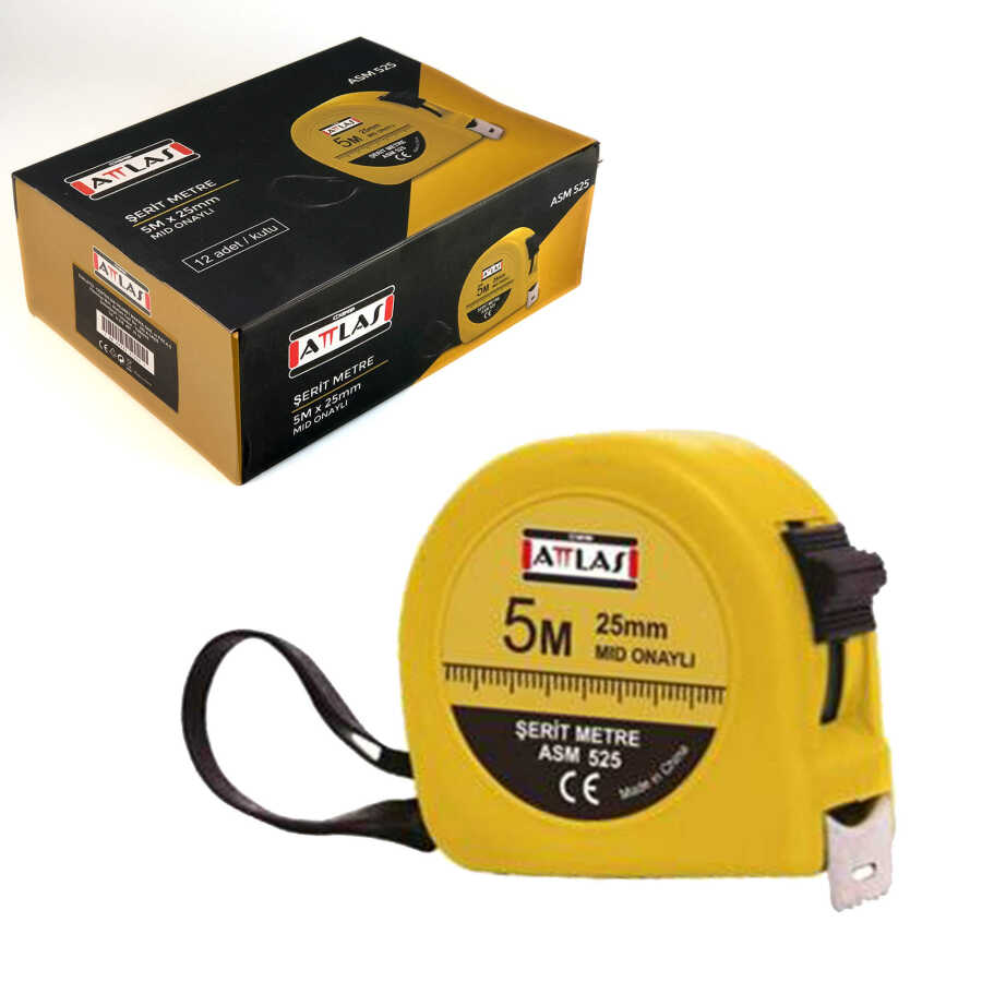 Attlas ASM 525 Şerit Metre 5Mt 25mm