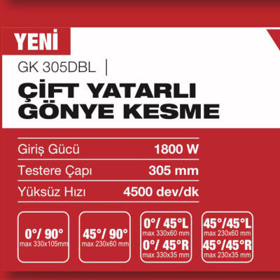 Attlas GK305 DBL Gönye Kesme Makinesi 305 mm Çift Yatarlı 18 - 2