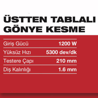 Attlas GKT210 Gönye Kesme Makinesi 210 mm Üstten Tabla 1200W - 2