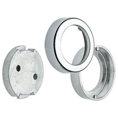 Ayder Flange Hanger Metal Covered Round Plastic Base Chrome - 2