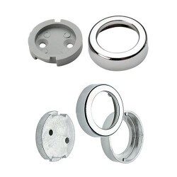 Ayder Flange Hanger Metal Covered Round Plastic Base Chrome - 1