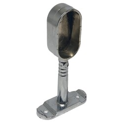 Ayder Pipe Holder Oval Closed Chrome - 1