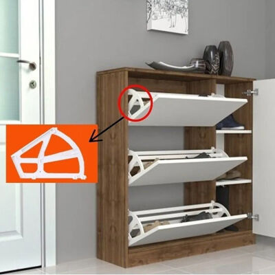 Ayder Plastic Shoe Cabinet Mechanism with Bearings Brown 2-Piece Set - 1