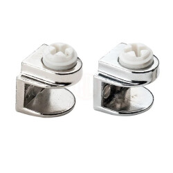 Ayder Shelf Holder Metal Glass Flat Plastic Screw Chrome - 1