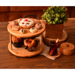 Bambum B0255 Shelby 2-Tier Rotating Presentation Plate - Bambum