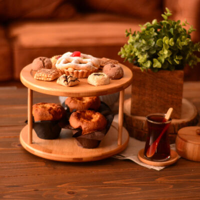 Bambum B0255 Shelby 2-Tier Rotating Presentation Plate - 2