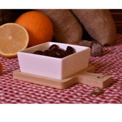 Bambum B1559 Daria Porcelain Sauce Pot 2 Piece with Bamboo Base - Bambum