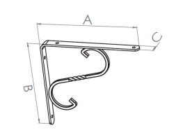 Beşel Raf Altı Ferforje No:2 200x150x18mm Bakır - Beşel