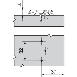 Blum 173L6130 Clip Menteşe Tabanı - H:3mm Yüksek - 1