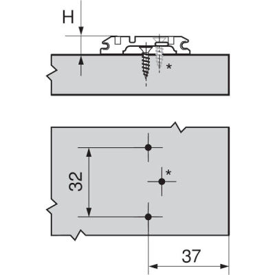 Blum 173L6130 Clip Menteşe Tabanı - H:3mm Yüksek - 1