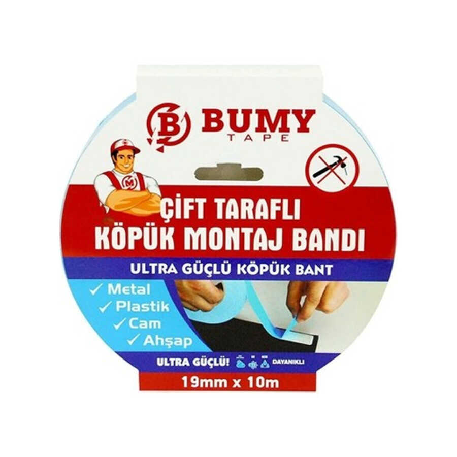 Bumy Çift Taraflı Köpük Montaj Bant 19mmx10Mt Beyaz