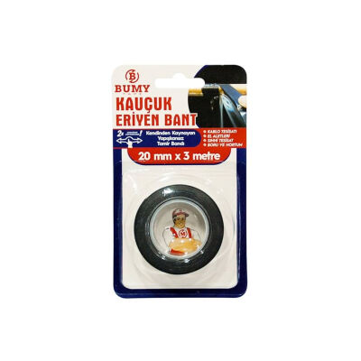 Bumy Kauçuk Eriyen Bandı 20mmx3Mt Siyah - 1