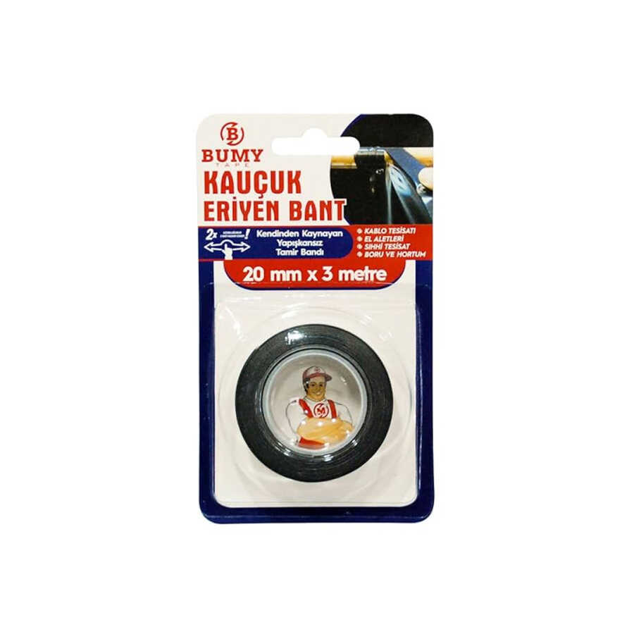 Bumy Kauçuk Eriyen Bandı 20mmx3Mt Siyah