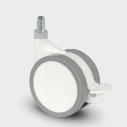 Burak 0651 FVB Furniture Caster Narrow Body Bolted Brake - Burak