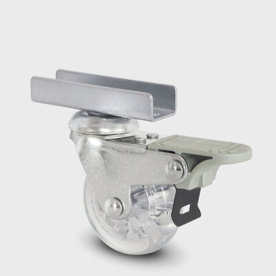 Burak 0516 FVT U Tablalı Tekerlek Bilyalı Frenli Şeffaf - 1