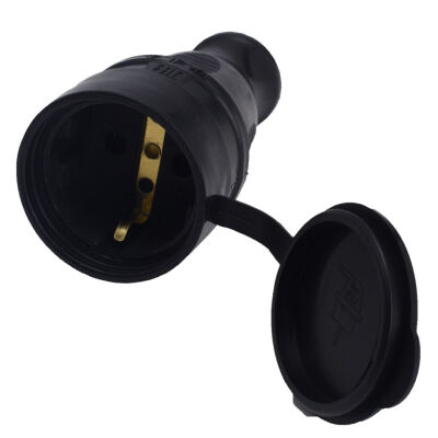 Bylion Kauçuk Uzatma Priz Monofaze Dişi - Siyah - 1